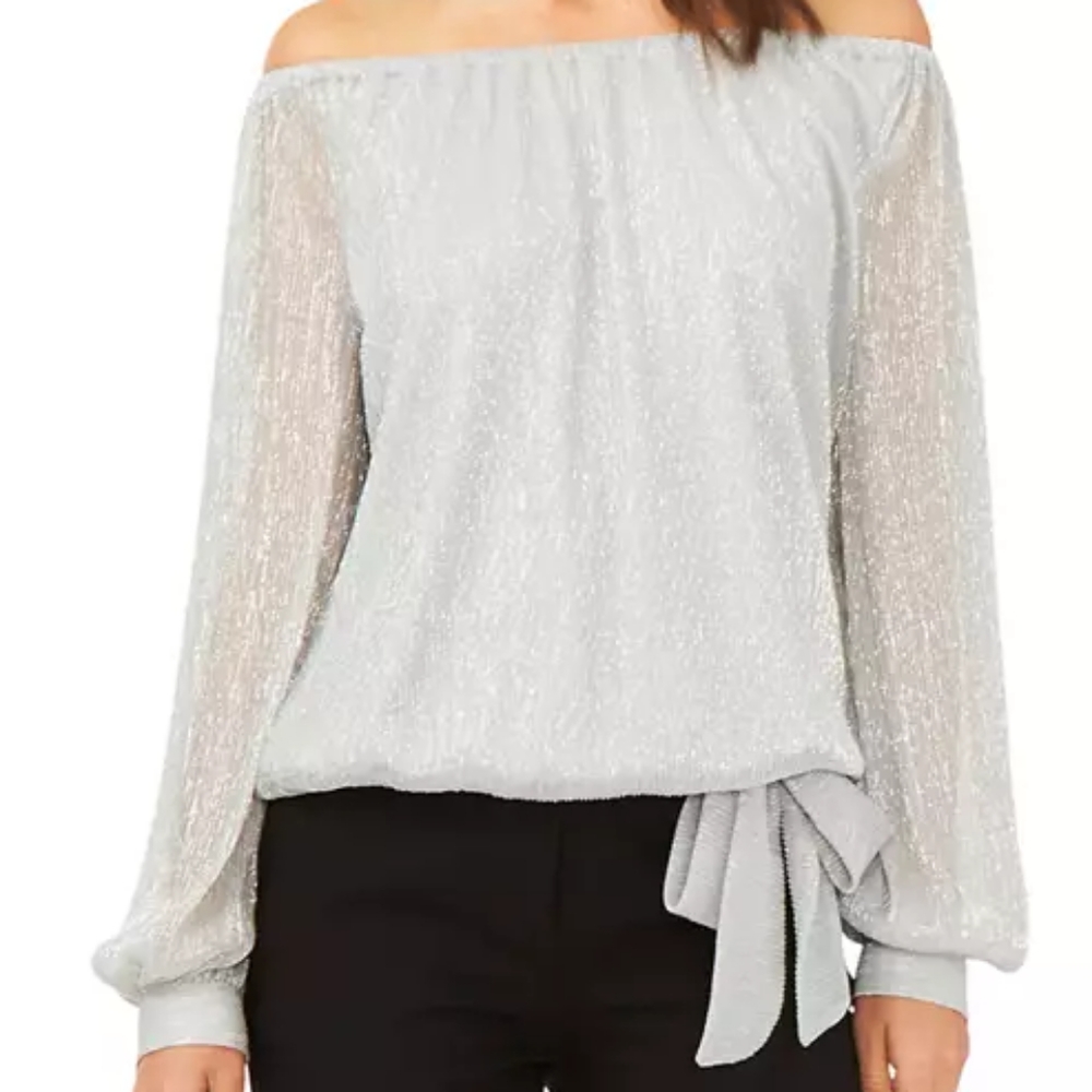 Silver Blouse by CeCe - Size M